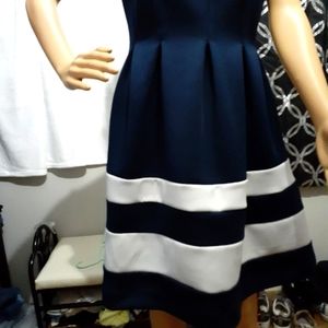 Ladies medium size dress Navy/ White
